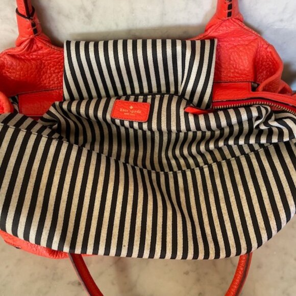KATE SPADE Orange Leather Stevie Southport Avenue Flame Satchel - Picture 10 of 17